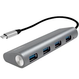 USB ჰაბი Logilink UA0309 USB 3.2 Gen 1x1 USB-C™ 4-Port Hub, aluminum, grey
